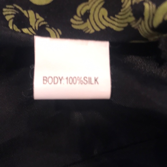 Kay Unger Black Silk Jacket NWOT 4 Fabric Covered Button Front Closure W/Bow - Picture 4 of 5